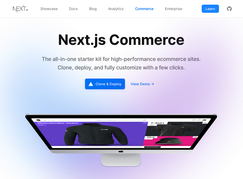 Homepage de Next.js Commerce